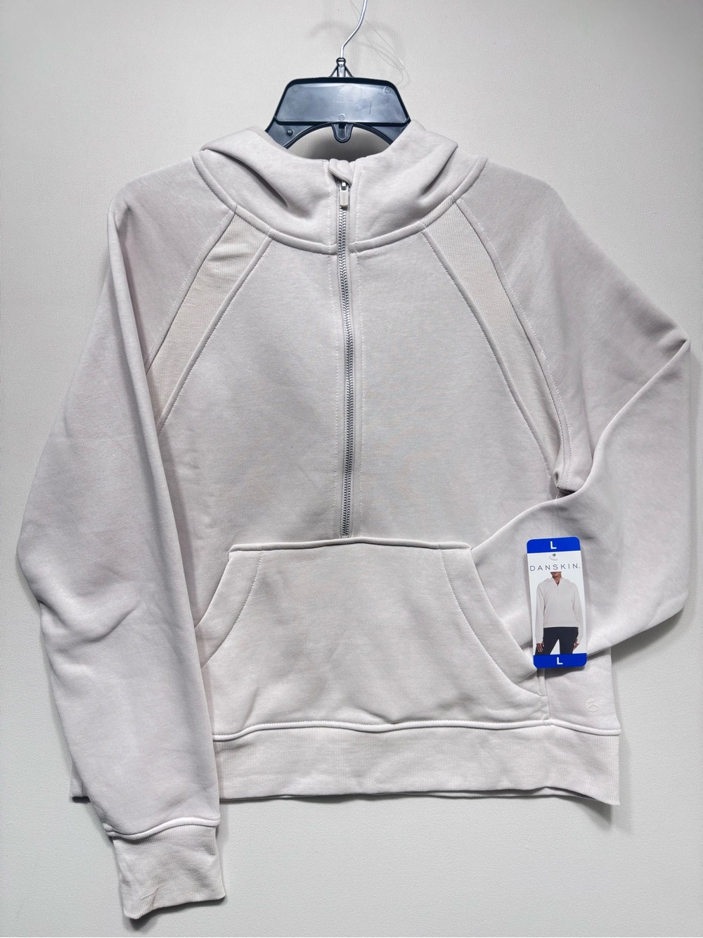 Danskin mixed rib cosy half zip hoodie sweater nwt